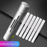 Silver Mini Car Air Vent Perfume Freshener with 6 Scent Refills Aluminum Alloy Aromatherapy