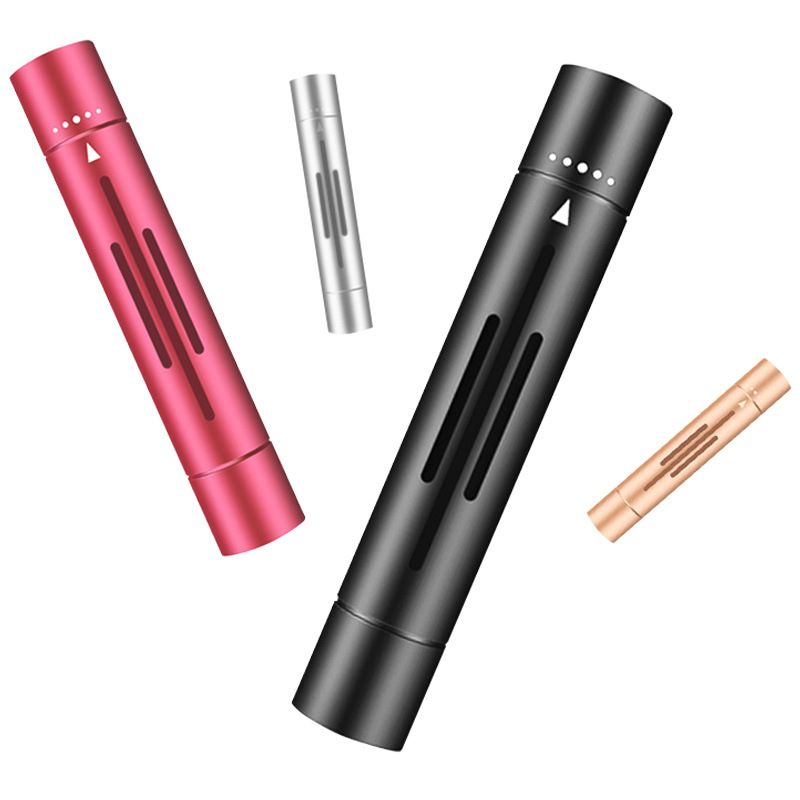 Silver Mini Car Air Vent Perfume Freshener with 6 Scent Refills Aluminum Alloy Aromatherapy