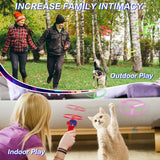 Blue LED Light Up Flying Disc Cat Toy Interactive UFO Launcher with Replacement Discs