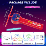 Blue LED Light Up Flying Disc Cat Toy Interactive UFO Launcher with Replacement Discs