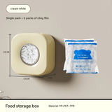 Cream white Wall Mounted Plastic Wrap Dispenser Storage Box with 200 Preservation Films