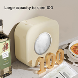 White Wall Mounted Plastic Wrap Dispenser Storage Box with 200 Preservation Films - Top-Down View