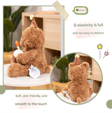 30cm Birthday Cake Teddy Bear Plush Toy - Soft Hugging Pillow with Party Hat(Bear with a Cake) - Side View