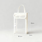 3 PCS White Wall Mounted Transparent Tissue Storage Bag Waterproof Hanging Holder with Adhesive Hook