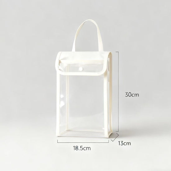3 PCS White Wall Mounted Transparent Tissue Storage Bag Waterproof Hanging Holder with Adhesive Hook