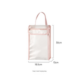 3 PCS Pink Wall Mounted Transparent Tissue Storage Bag Waterproof Hanging Holder with Adhesive Hook