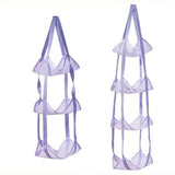 Purple 3-Layer + 4-Layer Hanging Mesh Storage Bag Set for Balls Toys and Sports Gear