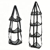 Black 3-Layer + 4-Layer Hanging Mesh Storage Bag Set for Balls Toys and Sports Gear