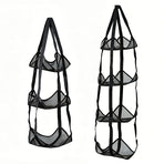Black 3-Layer + 4-Layer Hanging Mesh Storage Bag Set for Balls Toys and Sports Gear