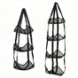 Black 3-Layer + 4-Layer Hanging Mesh Storage Bag Set for Balls Toys and Sports Gear