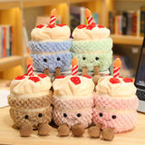 Pink Cute Birthday Cake Plush Toy Strawberry Layered Cake Pillow Birthday Gift - Side View
