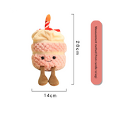 Pink Cute Birthday Cake Plush Toy Strawberry Layered Cake Pillow Birthday Gift - Top-Down View