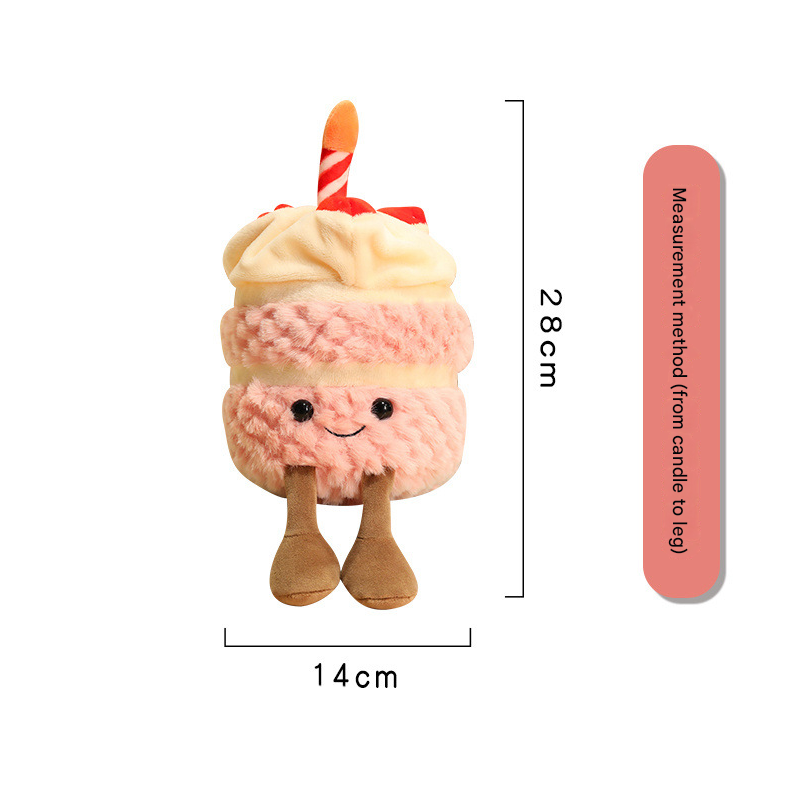 Green Cute Birthday Cake Plush Toy Strawberry Layered Cake Pillow Birthday Gift
