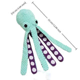 2-Pack Yellow Plush Octopus Dog Toy with Squeaker - Interactive Chew Toy for Small, Medium & Large Dogs - Durable, Teeth-Cleaning & Boredom-Relief Pet Toy (35cm) - Top-Down View