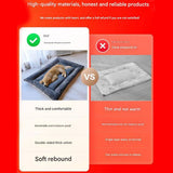 Grey Large Plush Dog Bed - Extra Thick Winter Warmth, Machine Washable & Non-Slip Pet Mat for Large Dogs (120cm) - Close-Up Angle