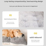 Grey Large Plush Dog Bed - Extra Thick Winter Warmth, Machine Washable & Non-Slip Pet Mat for Large Dogs (90cm) - Top-Down View