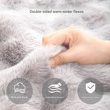Grey Large Plush Dog Bed - Extra Thick Winter Warmth, Machine Washable & Non-Slip Pet Mat for Large Dogs (60cm) - Side View
