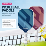Fantasy Blue Striped Fiberglass Pickleball Paddle – Lightweight Shock-Absorbing Rackets for Outdoor Play