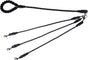 Black 3-in-1 No-Tangle Dog Leash for 1-3 Small Large Dogs – Heavy Duty 360° Swivel Bungee Coupler with Reflective Nylon Braid & Padded Handle