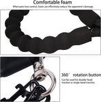 Red 3-in-1 No-Tangle Dog Leash for 1-3 Small Large Dogs – Heavy Duty 360° Swivel Bungee Coupler with Reflective Nylon Braid & Padded Handle