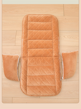 Black and Grey Premium Quilted Plush Integrated Seat Cushion & Backrest – Thickened Lumbar Support Pad with Detachable Armrests, Secure Buckle and Washable Cover for Office Chair Long Sitting