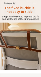 Dark Blue Premium Quilted Plush Integrated Seat Cushion & Backrest – Thickened Lumbar Support Pad with Detachable Armrests, Secure Buckle and Washable Cover for Office Chair Long Sitting - Top-Down View