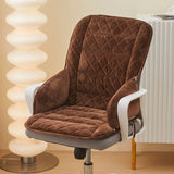 Brown Premium Quilted Plush Integrated Seat Cushion & Backrest – Thickened Lumbar Support Pad with Detachable Armrests, Secure Buckle and Washable Cover for Office Chair Long Sitting
