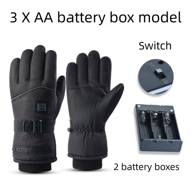 Winter 3 Level Intelligent Heated Gloves with Touchscreen Fingertip - Waterproof Thermal Gloves for Skiing & Outdoor Sports, 360° All-Finger + Hand's Back Large Heating Coverage (Battery Operated)