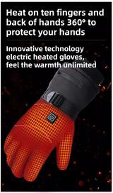 Winter 3 Level Intelligent Heated Gloves with Touchscreen Fingertip - Waterproof Thermal Gloves for Skiing & Outdoor Sports, 360° All-Finger + Hand's Back Large Heating Coverage (Battery Operated)