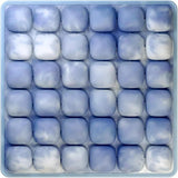 Tie-dye Blue and White Portable 3D Aircell Travel Inflatable Seat Cushion with Built-in Pump – 36 Airbags Ergonomic Pressure Relief Pad with Lycra Cover & Non-Slip Base for Office Car Flight Long Sitting