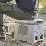 Portable Travel Toilet with Integrated Dual Storage Wings & Odor-Proof Lid – Ergonomic Reusable Foldable Commode with 12.7cm Folding Height for Car Travel & Outdoor Use (White)