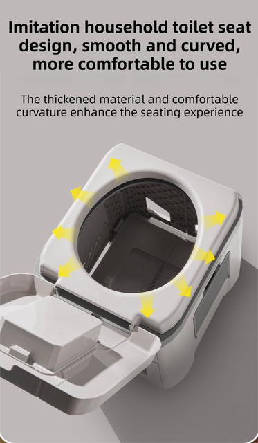 Portable Travel Toilet with Integrated Dual Storage Wings & Odor-Proof Lid – Ergonomic Reusable Foldable Commode with 12.7cm Folding Height for Car Travel & Outdoor Use (White)