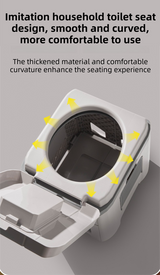 Portable Travel Toilet with Integrated Dual Storage Wings & Odor-Proof Lid – Ergonomic Reusable Foldable Commode with 12.7cm Folding Height for Car Travel & Outdoor Use (White)