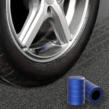 4-Pack Blue Aluminum Car Tyre Valve Stem Caps - Heavy Duty Dustproof Air Valve Covers with Internal Anti-Seize Plastic Lining for Cars SUVs Trucks