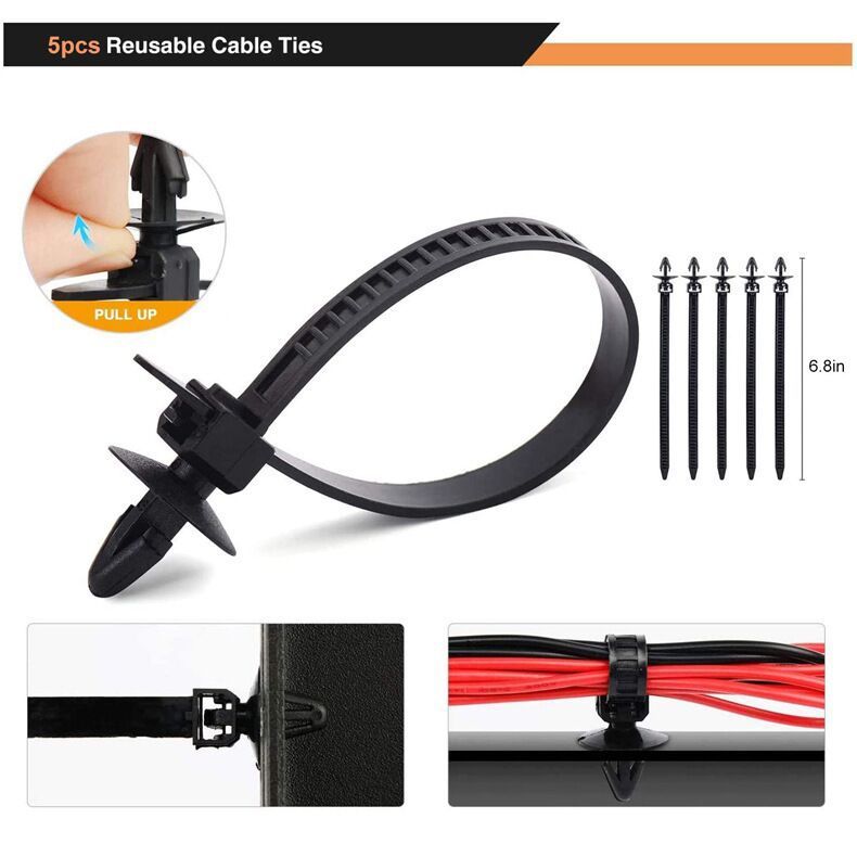 Boxed 710Pcs Heavy Duty Car Retainer Clips Kit with 4Pcs Fastener Removal Tools, 5Pcs Reusable Cable Ties and Metal Pliers  – 16 Most Popular Sizes Push Pin Rivets Assortment for Automotive Bumper Fender Side Skirt