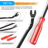 Boxed 710Pcs Heavy Duty Car Retainer Clips Kit with 4Pcs Fastener Removal Tools, 5Pcs Reusable Cable Ties and Metal Pliers  – 16 Most Popular Sizes Push Pin Rivets Assortment for Automotive Bumper Fender Side Skirt - 45-Degree Angle