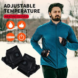 1 Pairs Wireless Electric 3 Levels Heated Fingerless Gloves  with Windproof Waterproof PU Leather, USB-C Rechargeable Outdoor Activities Hand Warmer for Men Women Riding Home Office - Front View