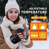 1 Pairs Wireless Electric 3 Levels Heated Fingerless Gloves  with Windproof Waterproof PU Leather, USB-C Rechargeable Outdoor Activities Hand Warmer for Men Women Riding Home Office - Side View