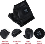 1 Pairs Wireless Electric 3 Levels Heated Fingerless Gloves  with Windproof Waterproof PU Leather, USB-C Rechargeable Outdoor Activities Hand Warmer for Men Women Riding Home Office - Rear View