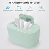 Pink Portable USB Baby Wipe Warmer with LED Display and Top-Heating Moisture Protection – Intelligent Constant Temp Dispenser Case for Travel and Home - Front View