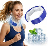 Blue Reusable Neck Cooling Ring – 360° Omnidirectional Wearable Ice Collar for Summer Heat Relief, Battery-Free Ergonomic Cooling Tube for Outdoor Sports Fitness