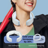 Blue Reusable Neck Cooling Ring – 360° Omnidirectional Wearable Ice Collar for Summer Heat Relief, Battery-Free Ergonomic Cooling Tube for Outdoor Sports Fitness - Side View