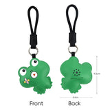 Green Frog Squeeze Meow Sounding Keychain Pendant – Eco-Friendly Leather Cat and Dog Bag Charm for Stress Relief, Backpack Decor and Gift Giving - Front View