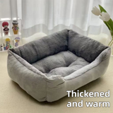 60x45x15CM Grey Premium Plush Pet Bed and Cozy Cushion Mat with Removable Flannel Cover & Non-Slip Waterproof Oxford Bottom for Cats Dogs Car & Home Universal Use