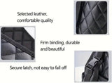 Multifunctional Quilted Leather Car Between-Seat Organizer with Adjustable Buckles and Armrest Box Support – Large Capacity Car Interior Pocket for Handbags Phones Drinks - Close-Up Angle