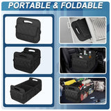 45L Foldable Large Car Trunk Organizer with Muti Pockets & Strong Handles – Mutifunctional Heavy Duty Oxford Cloth Storage Box & Portable Cargo Bundle for SUVs Sedans Trucks