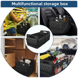 45L Foldable Large Car Trunk Organizer with Muti Pockets & Strong Handles – Mutifunctional Heavy Duty Oxford Cloth Storage Box & Portable Cargo Bundle for SUVs Sedans Trucks - Top-Down View