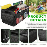 45L Foldable Large Car Trunk Organizer with Muti Pockets & Strong Handles – Mutifunctional Heavy Duty Oxford Cloth Storage Box & Portable Cargo Bundle for SUVs Sedans Trucks - 45-Degree Angle
