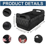 45L Foldable Large Car Trunk Organizer with Muti Pockets & Strong Handles – Mutifunctional Heavy Duty Oxford Cloth Storage Box & Portable Cargo Bundle for SUVs Sedans Trucks - Rear View