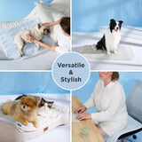 122 x 71 CM Grey Premium Wave Quiltied Pet Cooling Mat - Washable Self-Cooling Blanket with Anti-Stick Hair Surface & Non-Slip Base for Cats Dogs and Human Versatile Use - Rear View